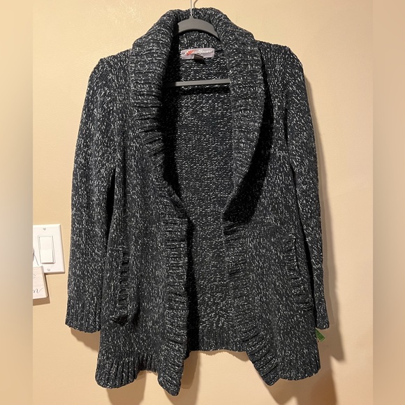 Eddie Bauer S Black Heather Knit Cardi Sweater - Picture 7 of 11
